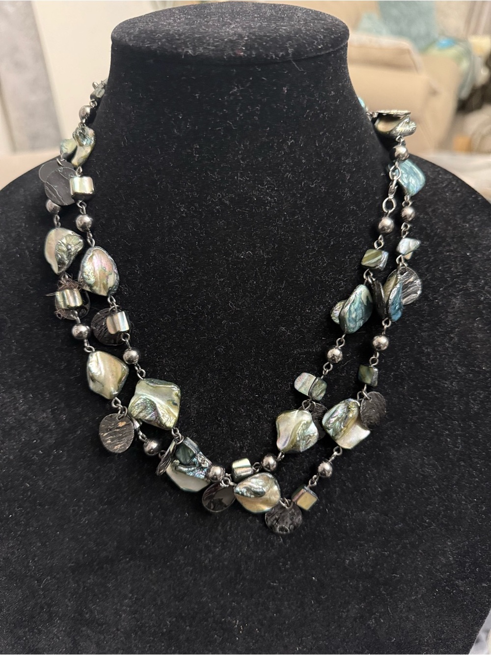 Abalone Shell Multi-Strand Statement Necklace - Women Jewelry